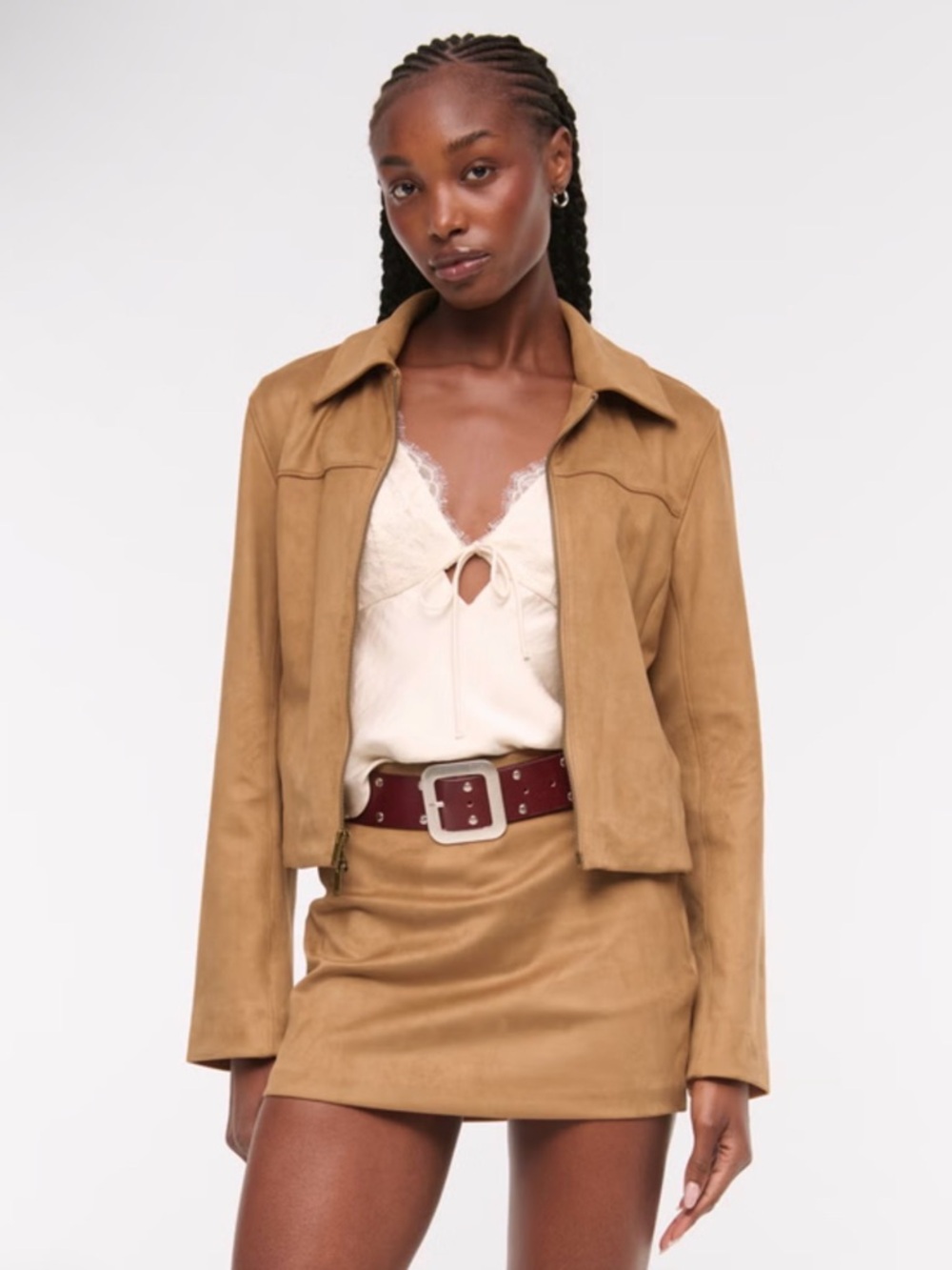Abercrombie & Fitch Tan Suede Mini Skort